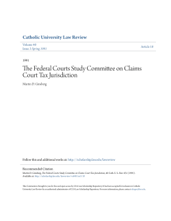 The Federal Courts Study Committee on Claims Court Tax Jurisdiction