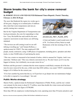 Storm breaks the bank for city`s snow removal budget