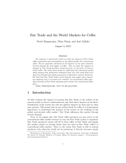 Fair Trade and the World Markets for Coffee