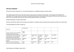 Survey Analysis. - Grove Park Terrace Surgery