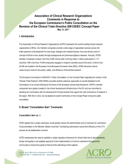 Association of Clinical Research Organizations