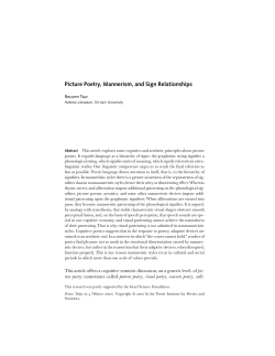 Picture Poetry, Mannerism, and Sign Relationships