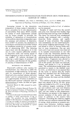 DETERMINATIONS OF EXTRACELLULAR FLUID SPACE, (ECF