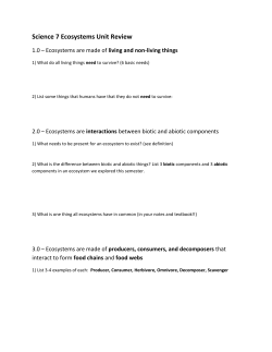 Science 7 Ecosystems Unit Review
