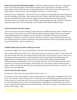 Please choose one of the following monologues