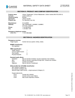 Material Safety Data Sheet - LiT/LiI 99.50/0.50