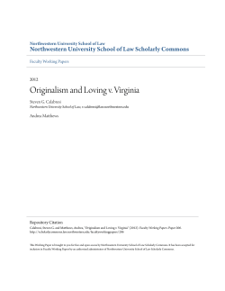 Originalism and Loving v. Virginia - Northwestern University School