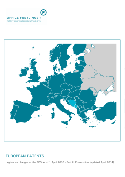 European Patents Legislative Changes Part-II