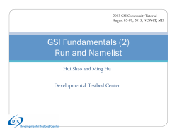GSI Fundamentals (2) Run and Namelist