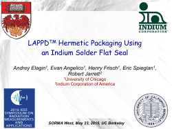 LAPPDTM Hermetic Packaging Using an Indium
