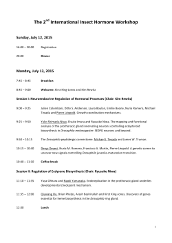 The 2nd International Insect Hormone Workshop