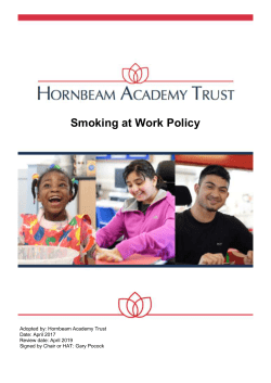 Smoking at Work Policy - the Hornbeam Academy Trust