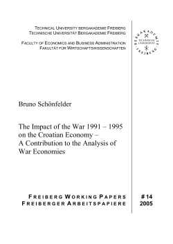 The Impact of the War 1991 &ndash; 1995 on the Croatian