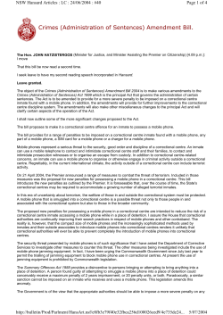 Crimes (Administration of Sentences) Amendment Bill.