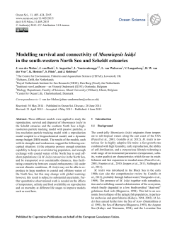 Modelling survival and connectivity of Mnemiopsis