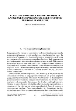 Cognitive Processes and Mechanisms in Language Comprehension