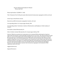 PLASMID-11-14R2 Title: Prokaryotic ParA-ParB-parS