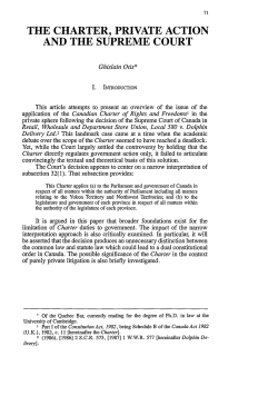 Charter, Private Action and the Supreme Court, The