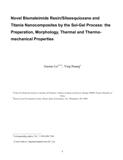 Novel Bismaleimide Resin/Silsesquioxane and