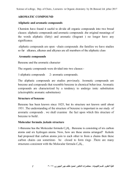 AROMATIC COMPOUND Aliphatic and aromatic compounds