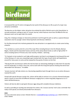 Film and TV artist is bringing the lost world of the dinosaurs to life