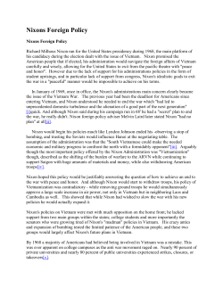 Nixons Foreign Policy