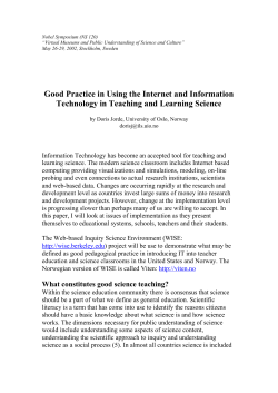 Good Practice in Using the Internet and Information