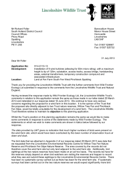 LWT response, July 2013 - Lincolnshire Wildlife Trust