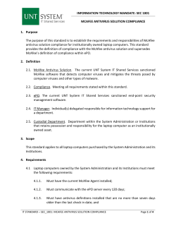 McAfee Antivirus Solution Mandate