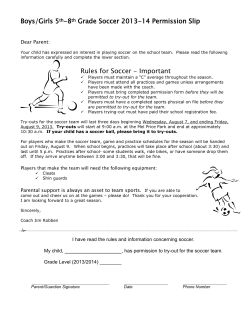 Boys/Girls Soccer 2002-03 Permission Slip