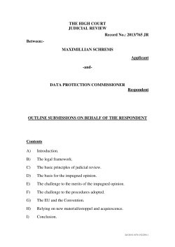 THE HIGH COURT JUDICIAL REVIEW Record No.: 2013/765 JR