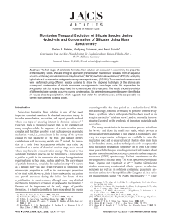 Monitoring Temporal Evolution of Silicate Species during Hydrolysis