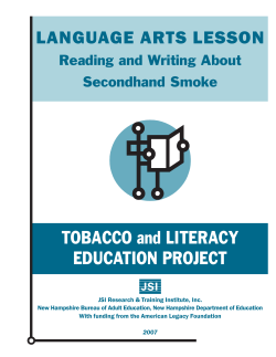 LANGUAGE ARTS LESSON - The Tobacco and Literacy Education