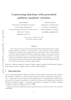 Constructing functions with prescribed pathwise quadratic variation