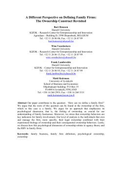 A Different Perspective on Defining Family Firms