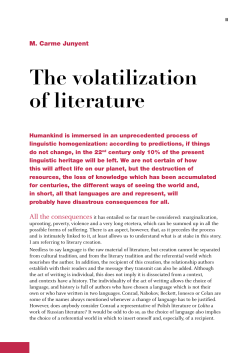 The volatilization of literature