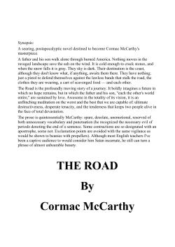 THE ROAD By Cormac McCarthy