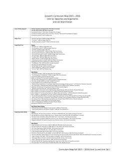 Curriculum Map Fall 2015 &ndash; 2016 (Unit 1a and Unit 1b)