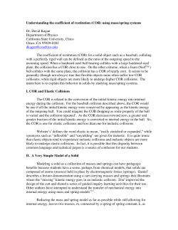 Understanding the coefficient of restitution (COR) using mass/spring