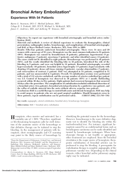 Bronchial Artery Embolization