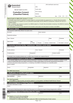 Custodian Consent (Classified Patient)