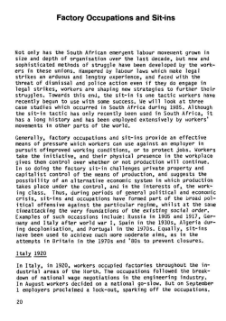 Factory Occupations and Sit-ins