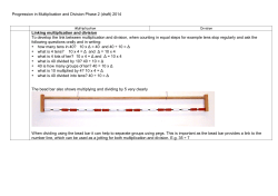 Progression in Multiplication and Division Phase 2
