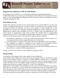 Magnetic Flux Indicators TYPE II (Gold Plated) Instructions for Use