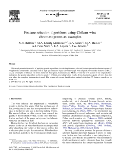 Feature selection algorithms using Chilean wine
