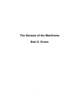 The Genesis of the Mainframe Bob O. Evans - informatik.uni