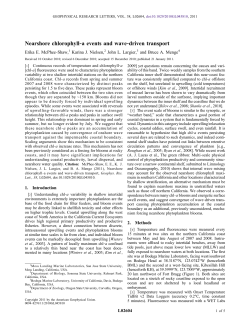 Nearshore chlorophyll‐a events and wave‐driven transport