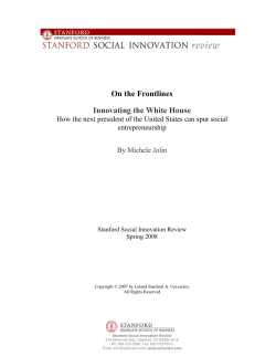 On the Frontlines Innovating the White House
