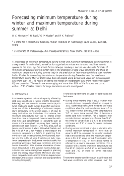 Forecasting minimum temperature during winter and maximum