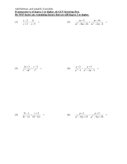 Add/Subtract, and simplify if possible. If numerator is of degree 3 or